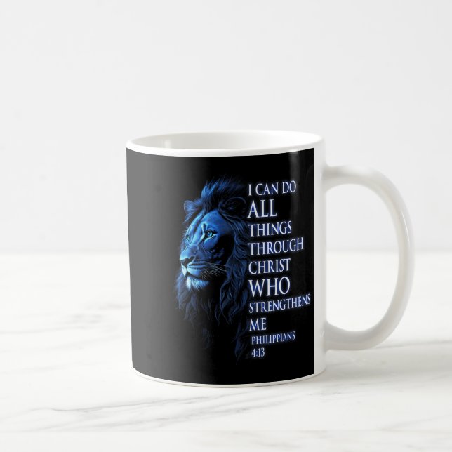 Mug Christian I Can Do All Things Through Christ Lion  (Droite)