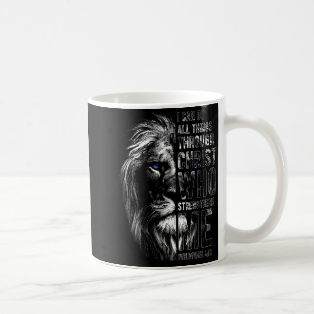 Mug Christian I Can Do All Things Through Christ Lion  (Droite)
