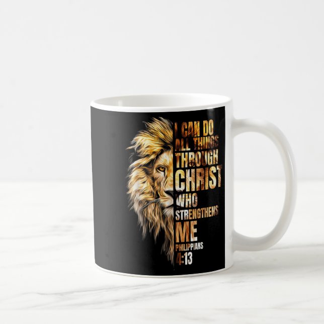 Mug Christian I Can Do All Things Through Christ Lion  (Droite)