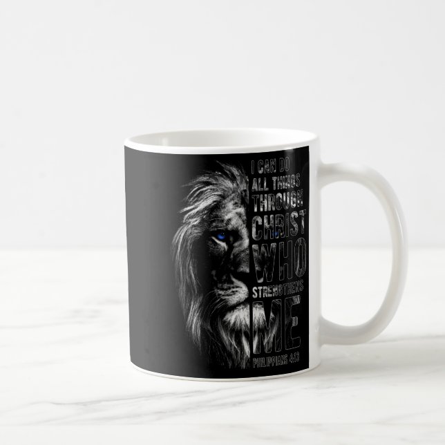 Mug Christian I Can Do All Things Through Christ Lion  (Droite)