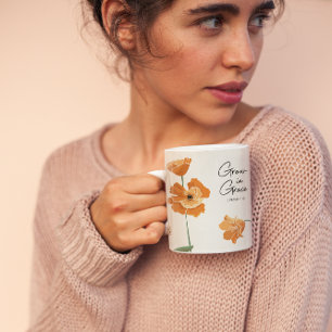 Mug Christian Inspiration Orange Poppy Grace