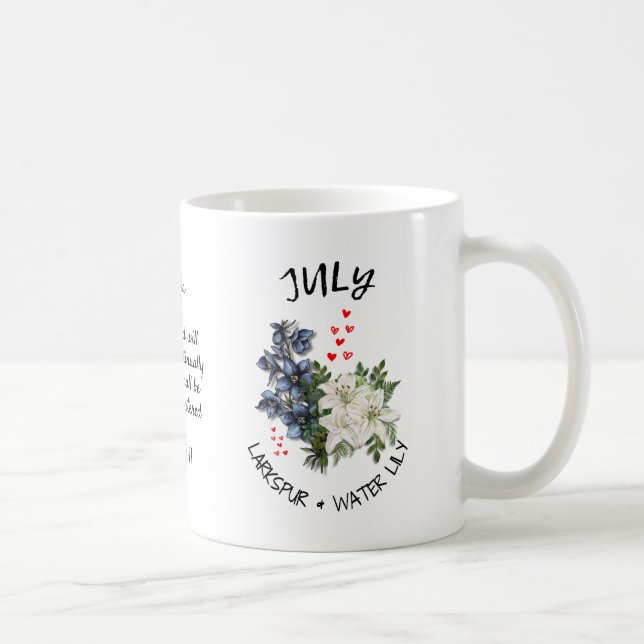 Mug Christian JULY Mois de naissance Fleur Nom personn (Droite)
