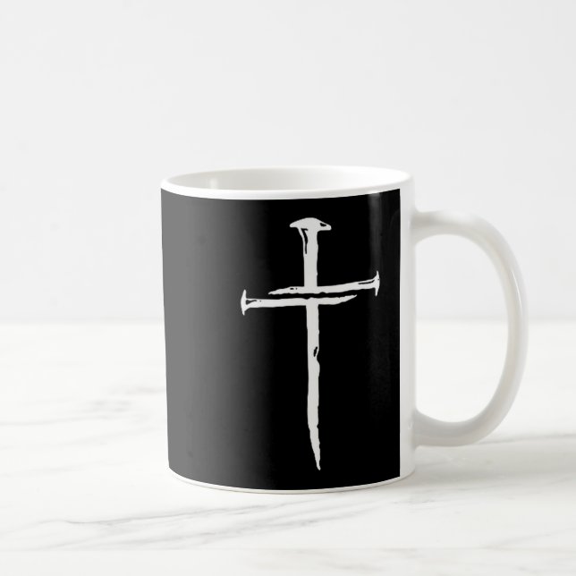 Mug Christian Minimalist Three Nails Cross Religious J (Droite)