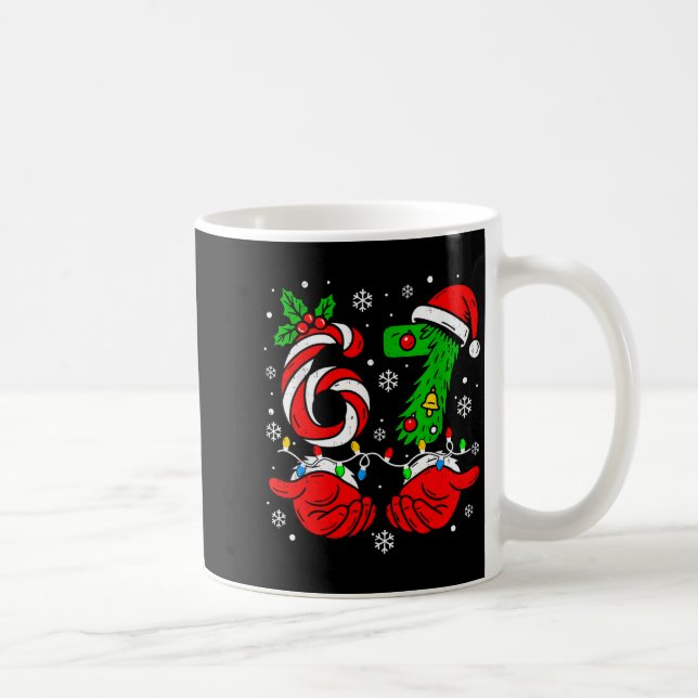 Mug Christmas 67 Candy Cane Six Seven Meme Lights Sant (Droite)