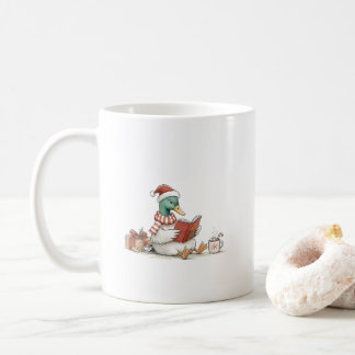 Mug Christmas Duck Reading Book for Cozy Holiday Reade