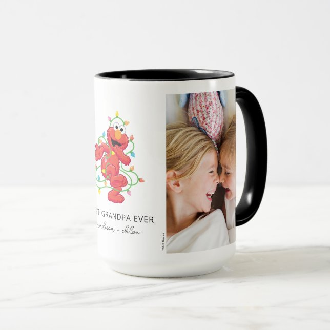 Mug Christmas Elmo | Meilleur grand-père - Photo (Devant droit)