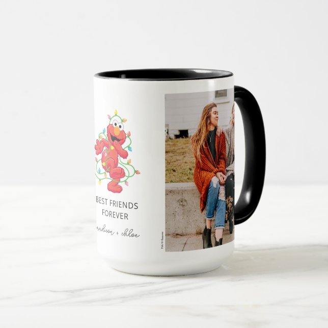 Mug Christmas Elmo | Meilleurs Amis - Photo (Devant droit)
