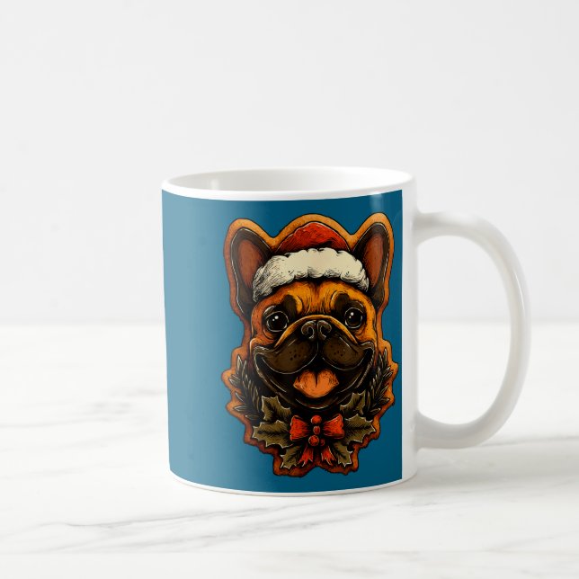 Mug Christmas French Bulldog With Santa Hat Gingerbrea (Droite)