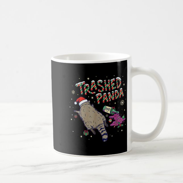 Mug Christmas Funny Trashed Panda Racoon Gets Drunk Xm (Droite)