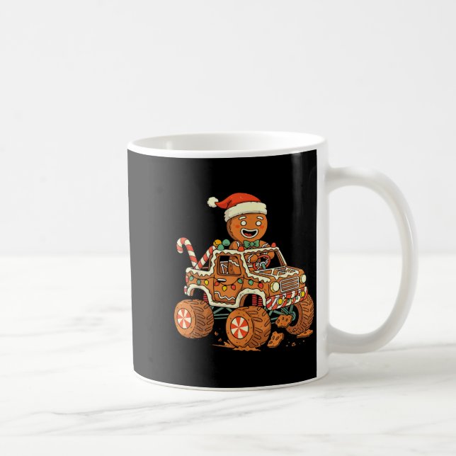 Mug Christmas Gingerbread Man Driving Truck Xmas Light (Droite)