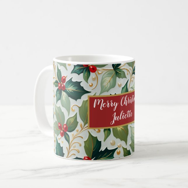 Mug Christmas Holly (Devant gauche)