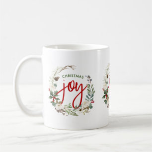 Mug Christmas Holly wreath Joie Typographie