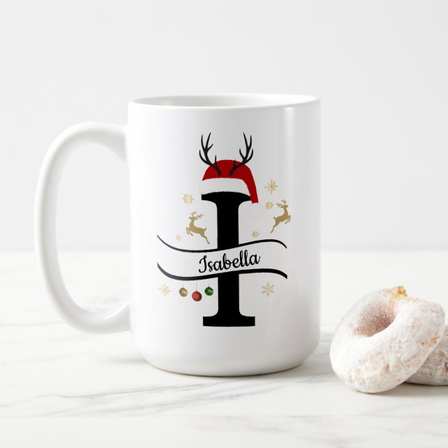 Mug Christmas Letter I Alphabet  (Avec donut)