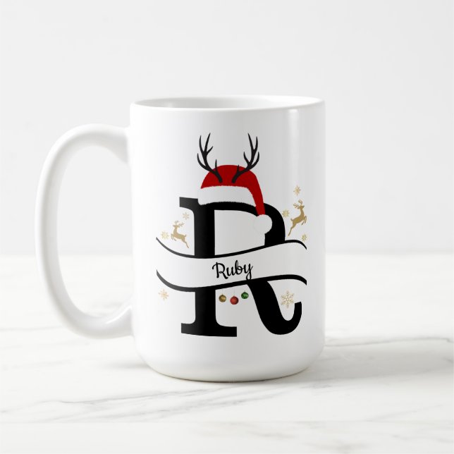 Mug Christmas Letter R Alphabet  (Gauche)