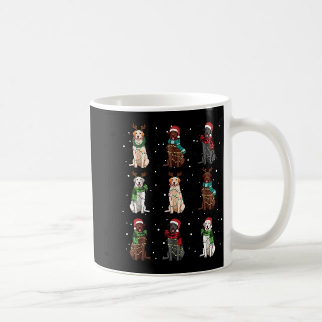 Mug Christmas Lights Labrador Dog Lover Funny Xmas Dog (Droite)