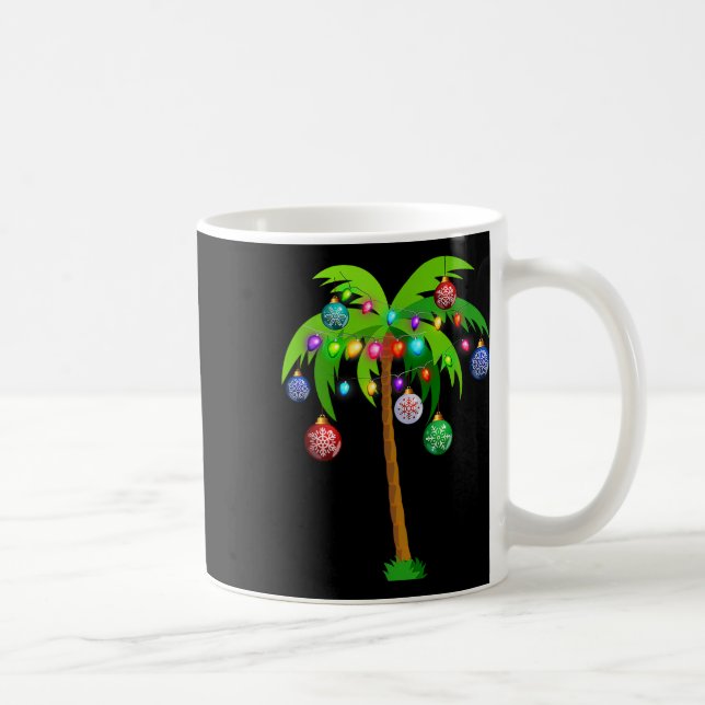 Mug Christmas Lights Palm Tree Fun Hawaii Beach Tropic (Droite)