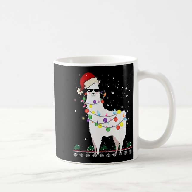 Mug Christmas Llama Santa Hat Ugly Xmas Tree Alpaca Gi (Droite)
