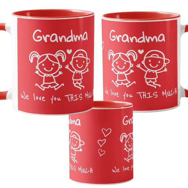 Mug Christmas Love You Grandma Fun Graphic Gift (Créateur téléchargé)