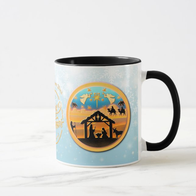 Mug Christmas Nativity Baby Jesus in Manger Scene (Droite)