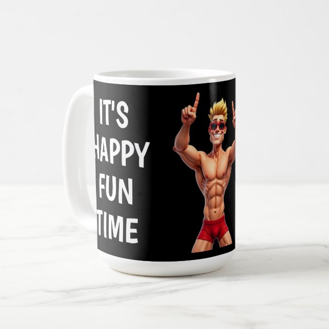 Mug Christmas Novelty Gift Happy Fun Time (Devant gauche)
