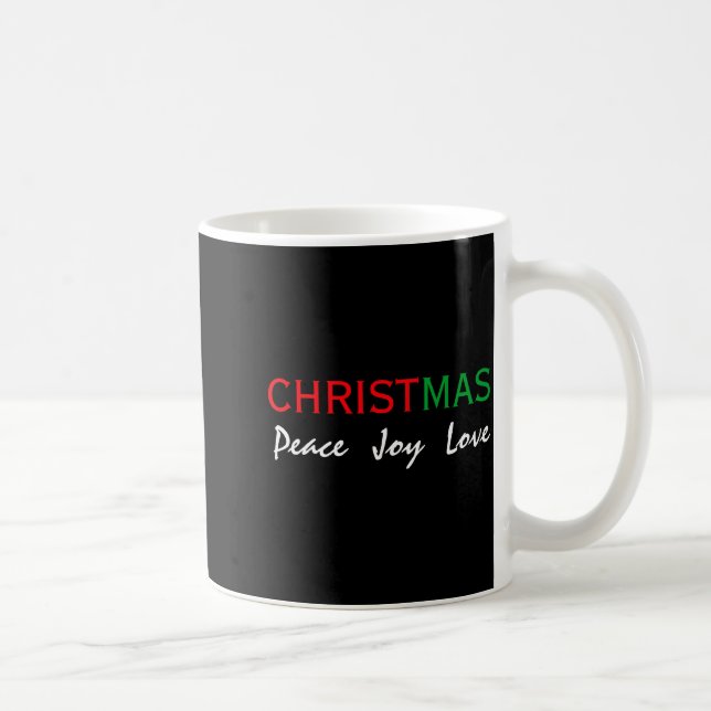 Mug Christmas Peace Joy Love Tygraphy T Shirt  (Droite)