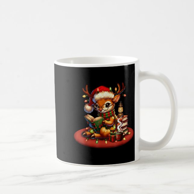 Mug Christmas Reading Book Lovers Bookworm Coffee Rein (Droite)