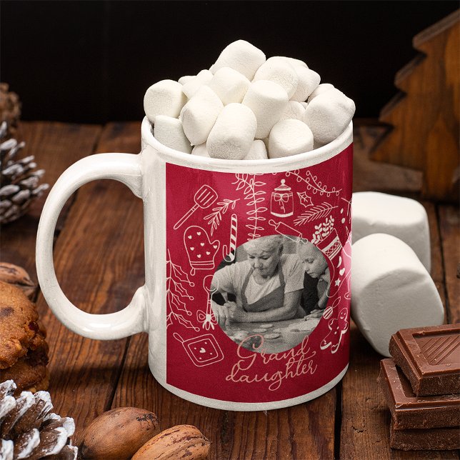 Mug Christmas Red Photo Holiday Baking Family Recette (Créateur téléchargé)