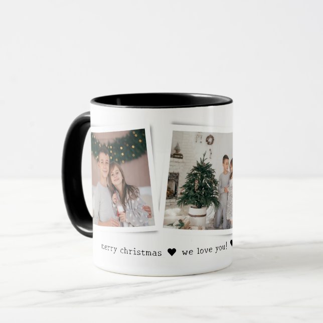 Mug Christmas Snapshots 3 Photo Personalized Gift (Devant gauche)