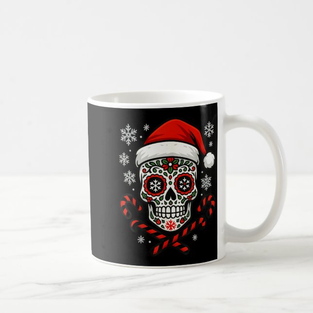 Mug Christmas Sugar Calavera Skull Santa Hat Candy Can (Droite)