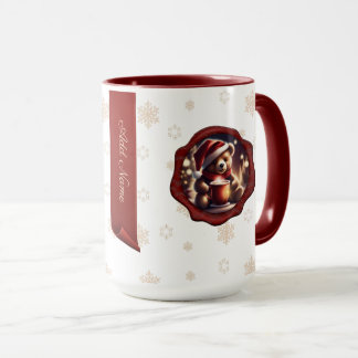 Mug Christmas Teddy HotCocoa Bannière personnalisée Bl