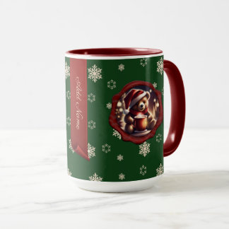 Mug Christmas Teddy HotCocoa Bannière personnalisée Ve