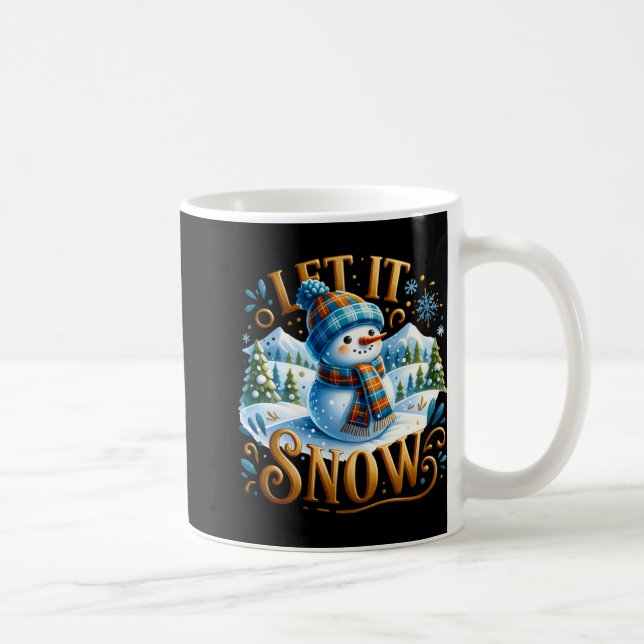 Mug Christmas Theme Let It Snow Cute Snowman T Shirt  (Droite)