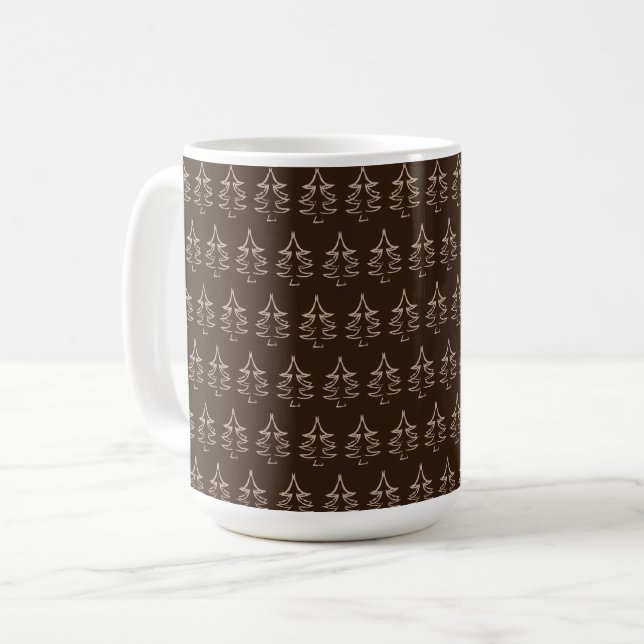 Mug Christmas Tree Pattern Dark chocolate (Devant gauche)