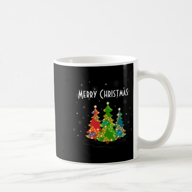 Mug Christmas Trees Snowflakes Whimsical Fun Red T Shi (Droite)