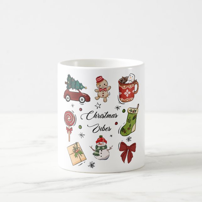 Mug Christmas Vibes Holiday Sticker Pack (Centre)