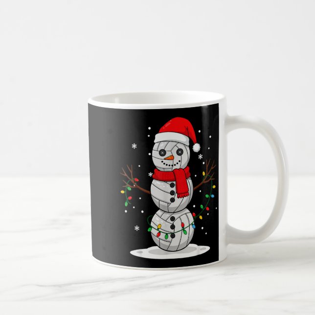 Mug Christmas Volleyball Snowman Santa Hat Funny Holid (Droite)