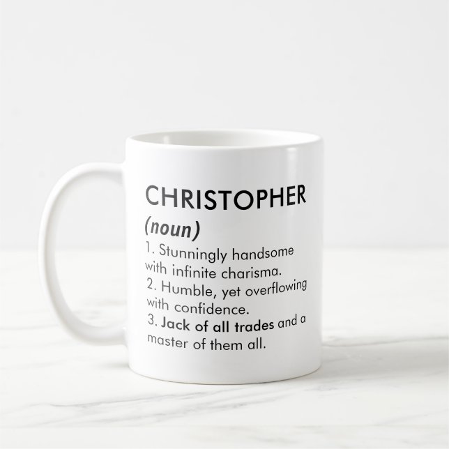 Mug Christopher name, Editable name, Custom name (Gauche)
