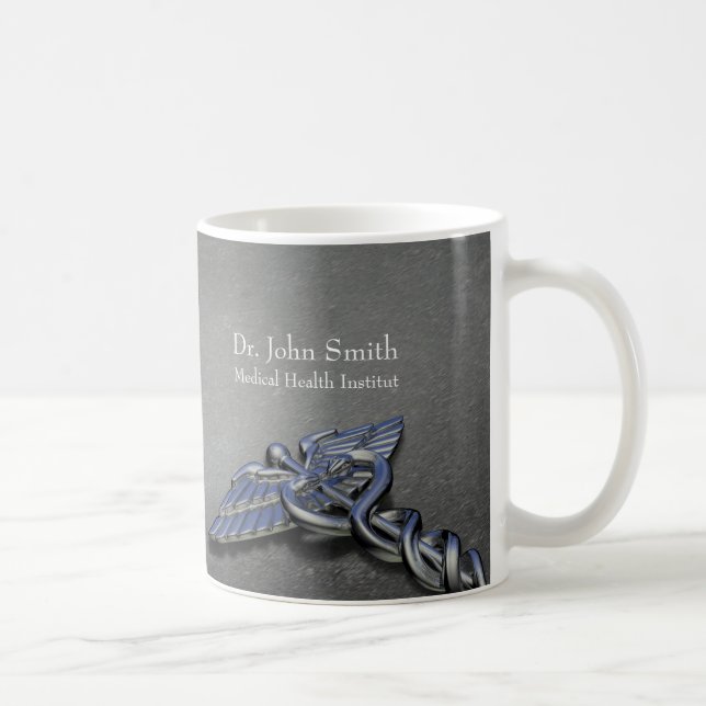 Mug Chrome Professionnel Médicale Caduceus (Droite)