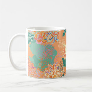Mug Chrysanthème chinois : motif orange floral.