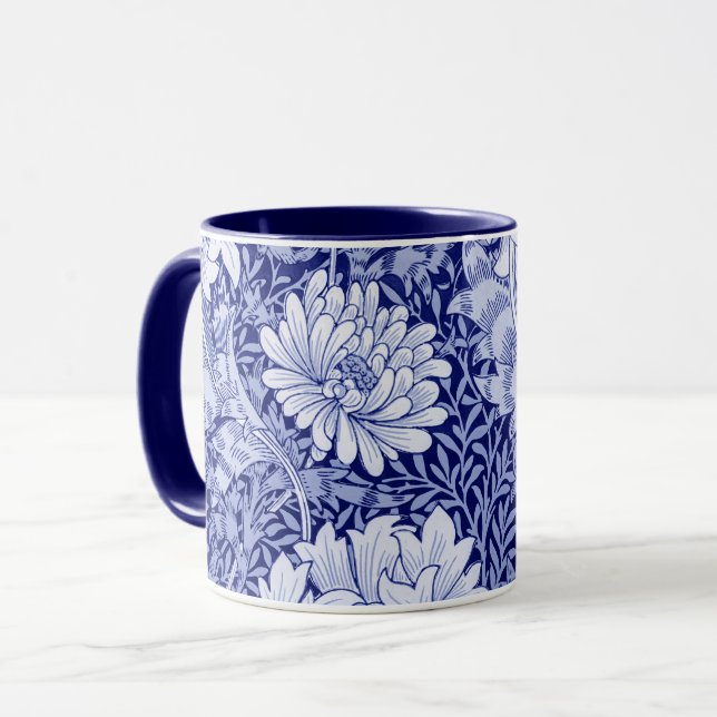 Mug Chrysanthemum Blue, William Morris (Devant gauche)