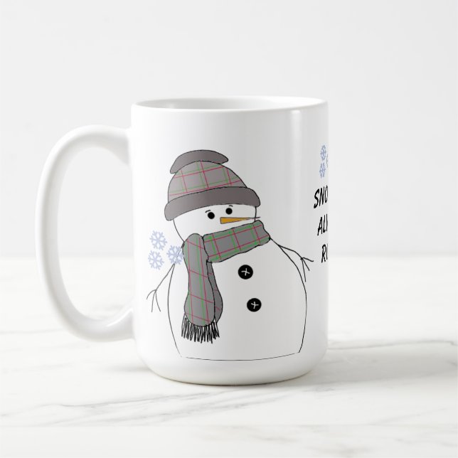 Mug Chubby Snowman avec un commentaire (Gauche)