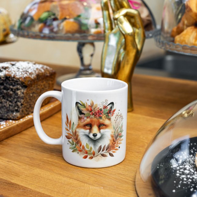 Mug Chute personnalisée Thème mignon Fleur Renard Anni (Créateur téléchargé)