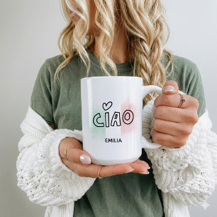 Mug CIAO drapeau italien vert blanc rouge Italie