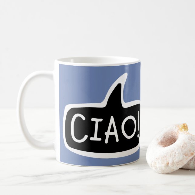 Mug CIAO ! Salutation italienne, Bonjour, bulle d'expr (Avec donut)