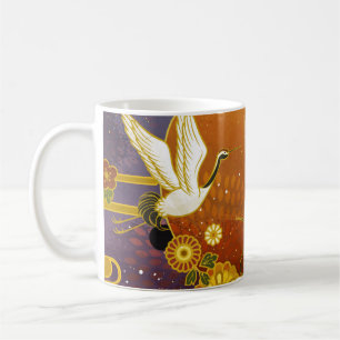 Mug Ciel coloré de la grue japonaise patte d'illustrat