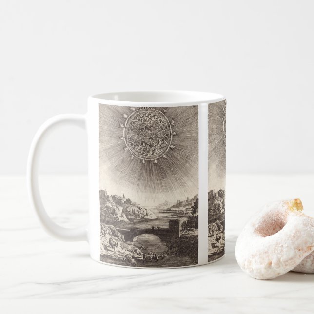 Mug Ciel d'astronomie antique avec soleil par Allain M (Avec donut)