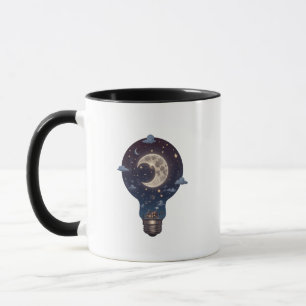Mug Ciel nocturne et cottage à l'intérieur d'une ampou