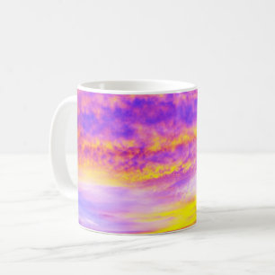 Mug Ciel rose violet orange doré