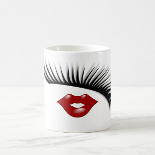 Mug Cils et concepteur chics féminins Artsy de lèvre
