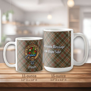 Mug Cimier du clan Fraser sur tartan de chasse patiné